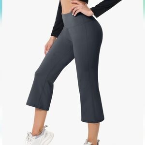 Promover Flare Capri Leggings‎ Grey Gray Yoga Workout Small